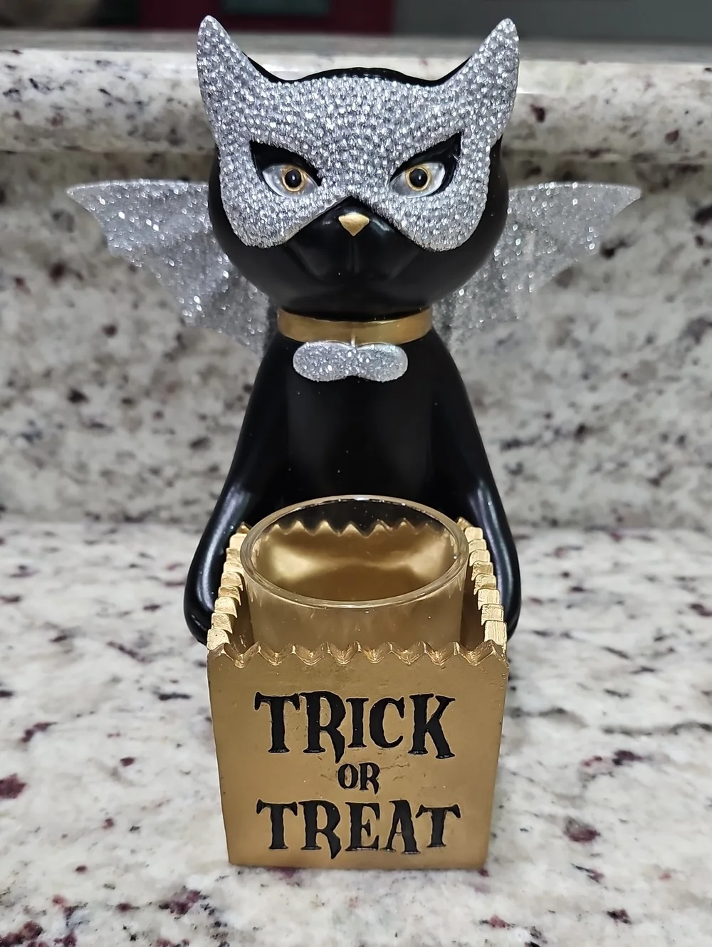 Yankee Candle Trick Or Treat Sparkle Black Cat In Costume Votive Holder 7